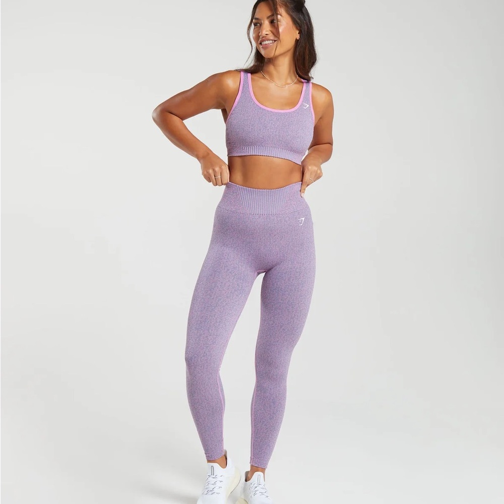 Gymshark MARL SEAMLESS LEGGINGS size M light pink NWT